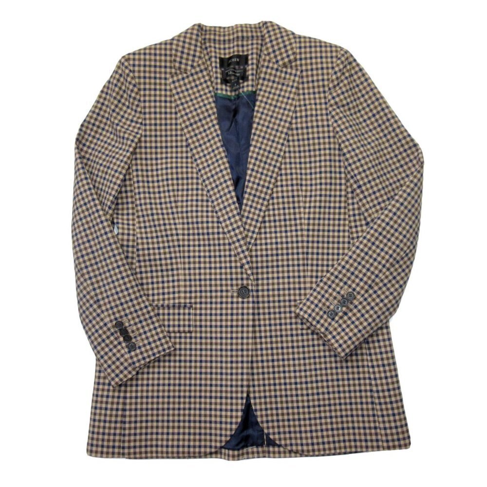 NWT J.Crew Alfie Blazer in Honey Brown Plaid Italian Wool Jacket 00
